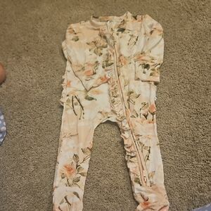 Floral Baby Onesie with Ruffles Bamboo Nwot